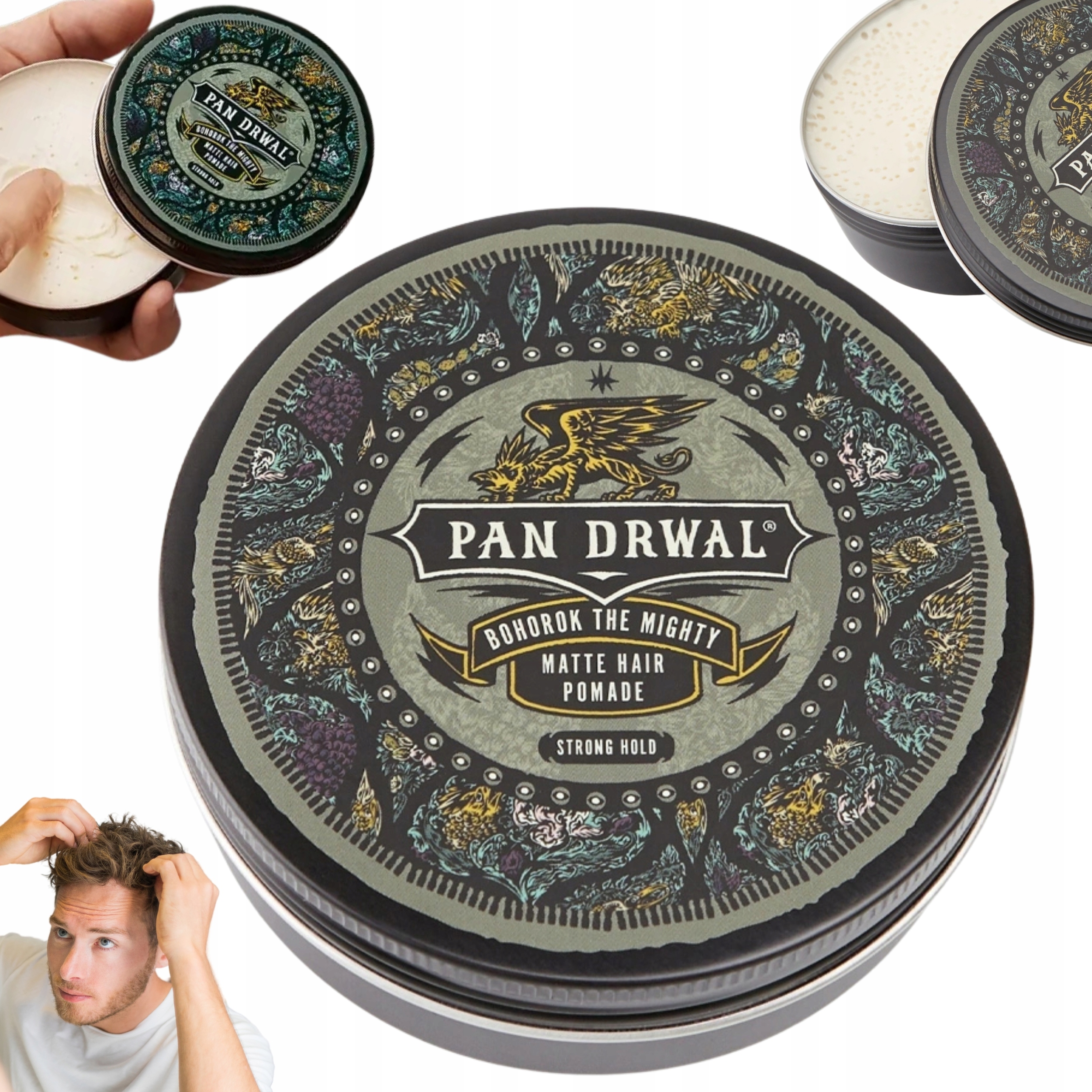 Pomáda na vlasy Pan Drwal Bohorok 150 g Silný úchop, Matný povrch