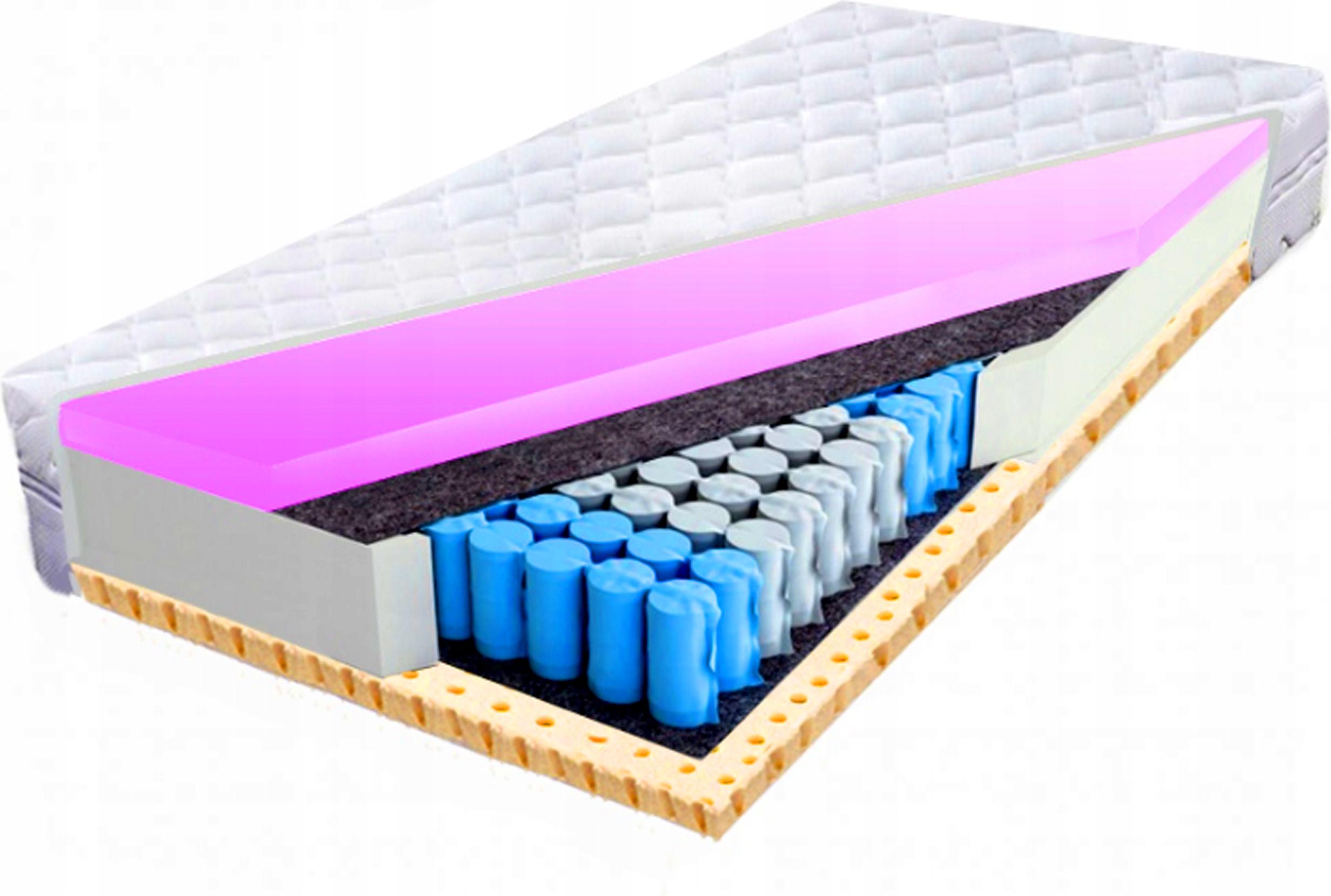 Matrace 80x190 kapsová s H2 H3 a latexovými pružinami 22 cm, tvrdá, více kapsová