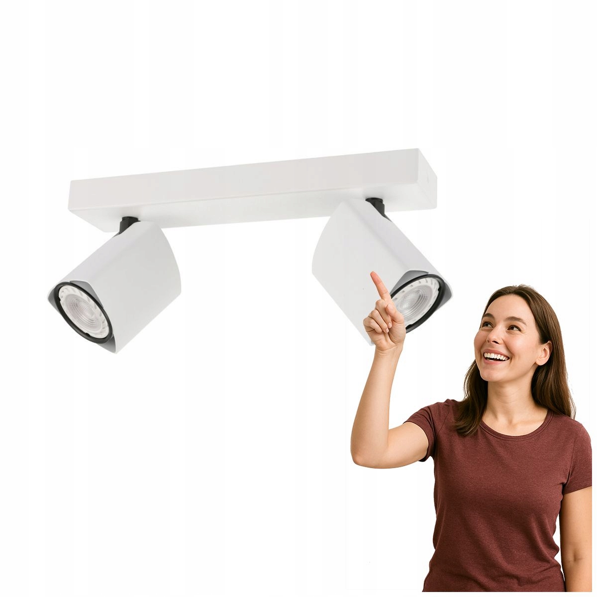 2-LED reflektor Merusa Moderní bílý-černý by Italux