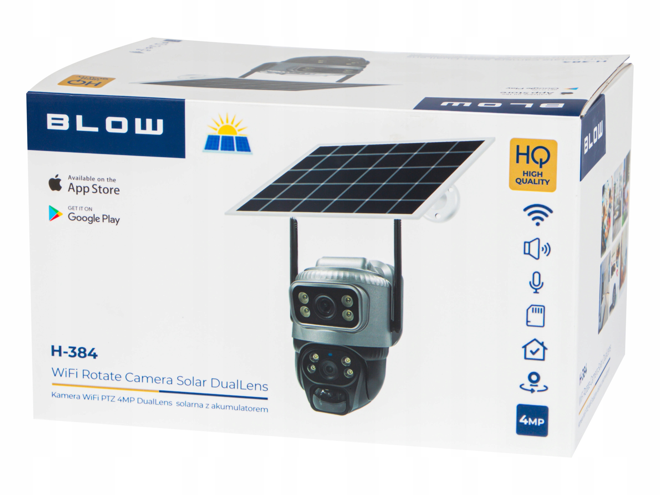 KAMERA WiFi IP 4MP SOLARNA 2 OBIEKTYWY ZEWNĘTRZNA BEZPRZEWODOWA SMART IP66 Certyfikaty zgodności CE