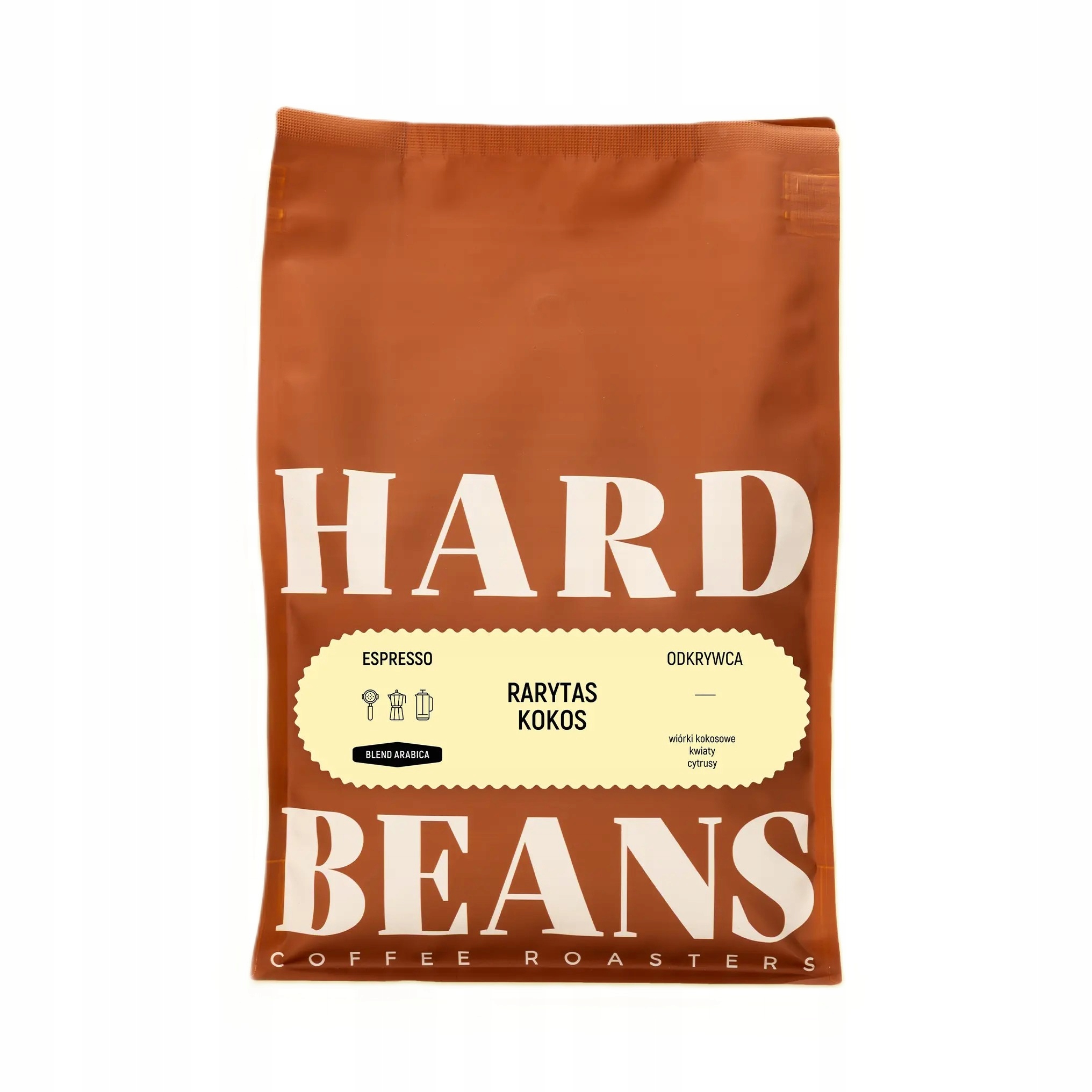 Hard Beans Rarytas Kokos Coffee Kawa Ziarnista 1 Kg