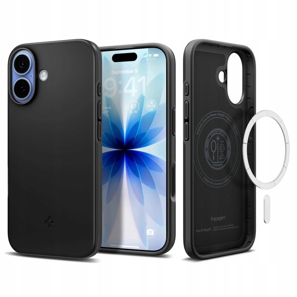 Spigen – Thin Fit MagSafe ochronne etui na iPhone 17 – czarne