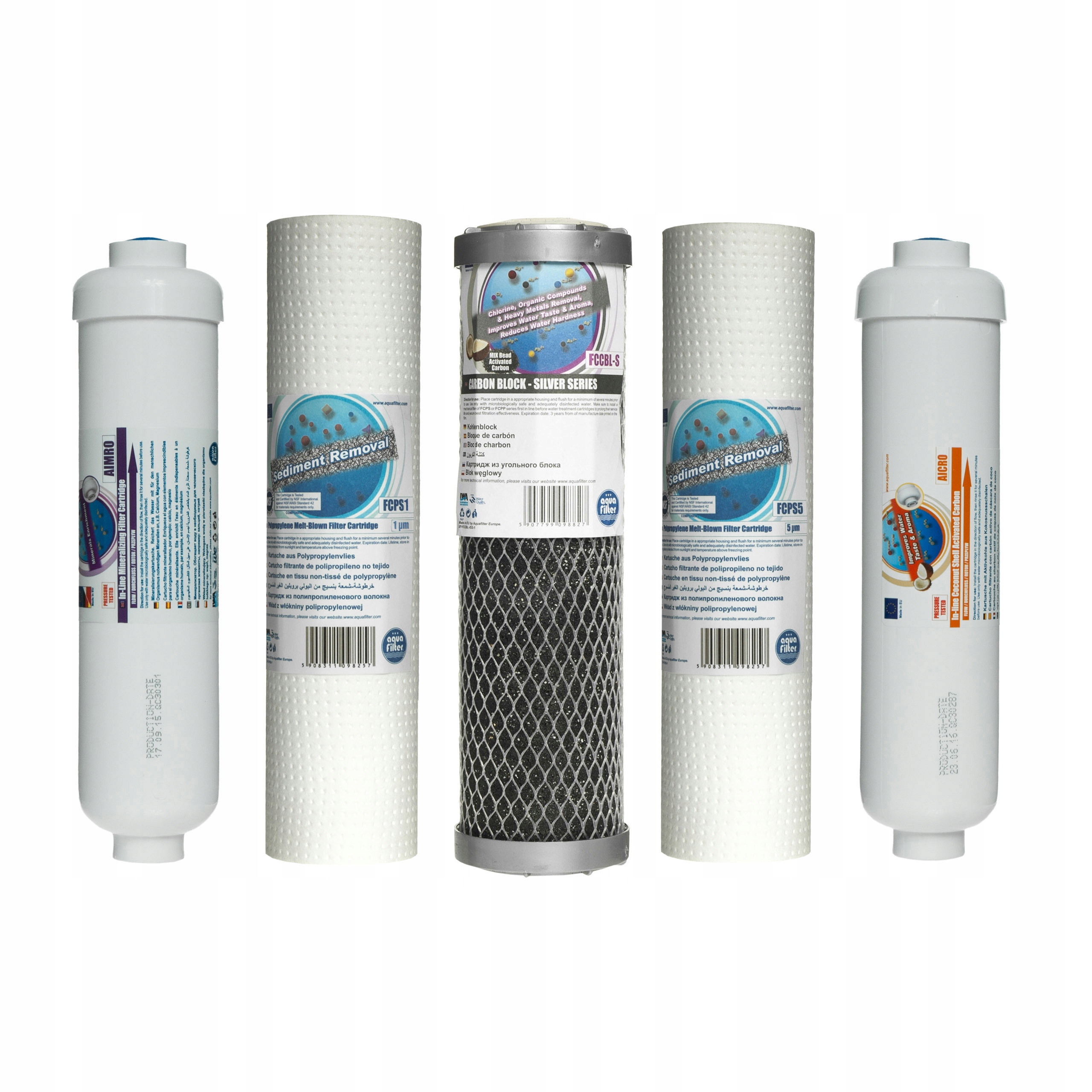 KOMPLET WKŁADÓW AQUAFILTER RO6 AIMRO AICRO OSMOZA