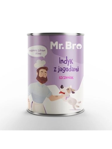 5 x Krmivo pro psy Mr. Bro Krůta s borůvkami pro štěňata 400 g