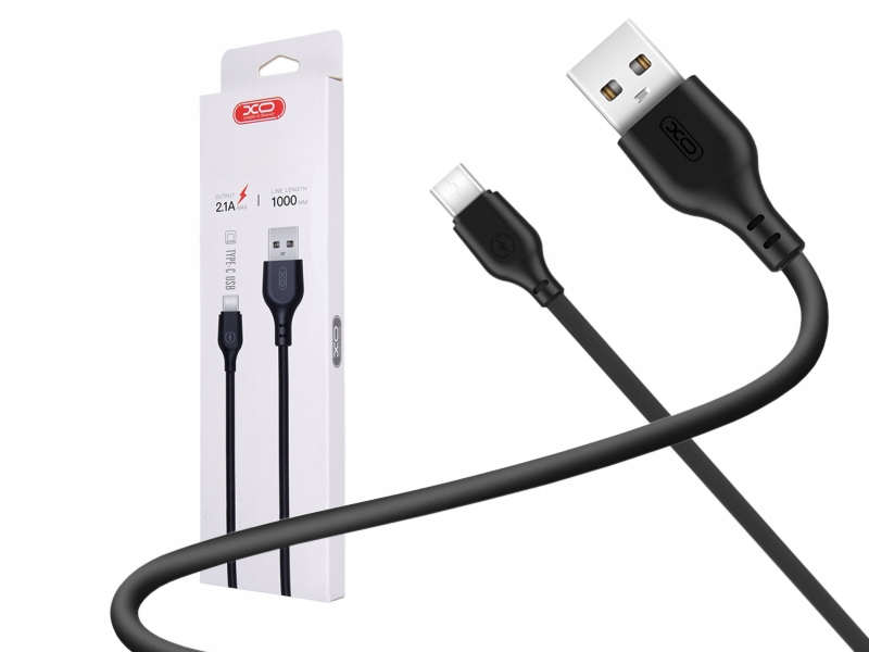 

Kabel czarny 1m Usb typC do ładowania i transmisji