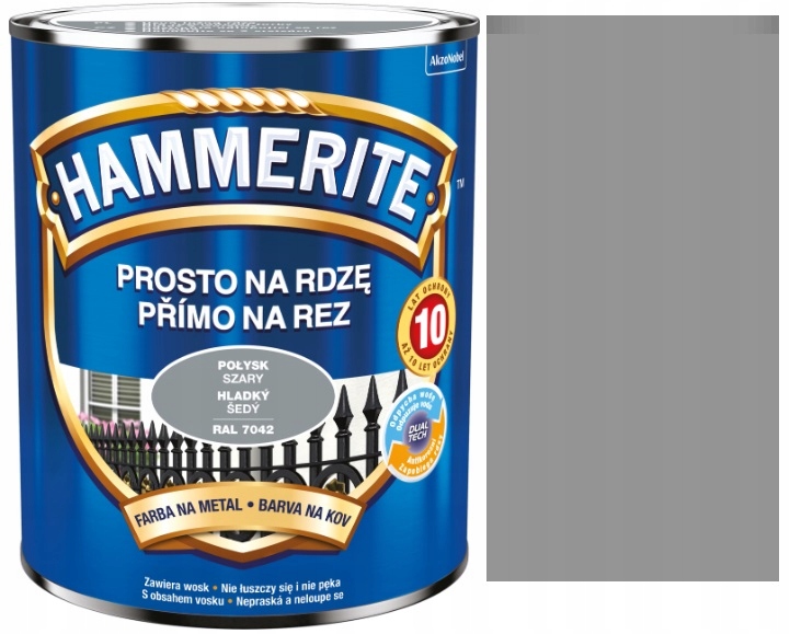 

Hammerite Prosto Na Rdze Połysk Szary 0,7L