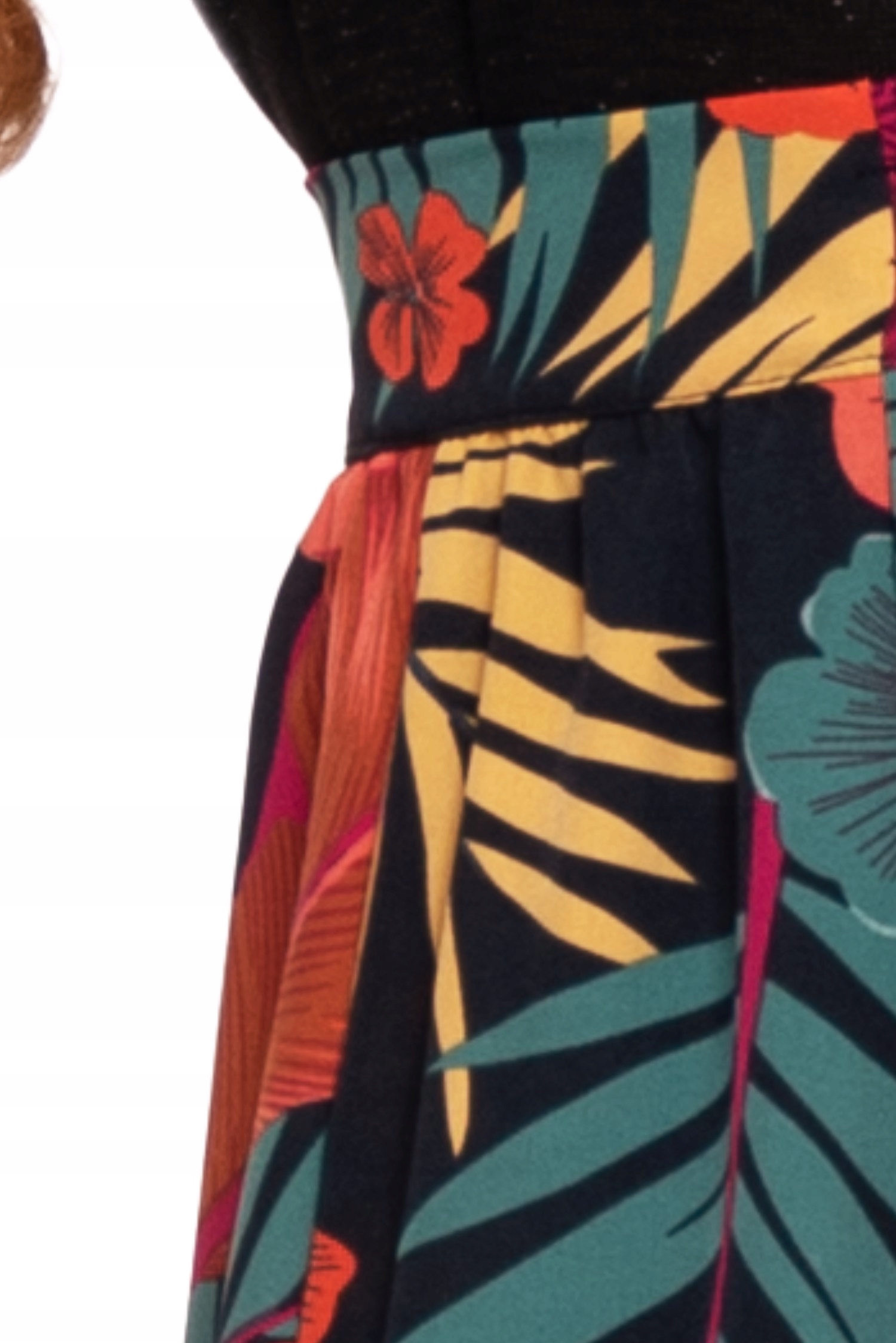 DŁUGA SPÓDNICA DAMSKA MAXI WZÓR KWIATY Z ROZCIĘCIEM ELEGANCKA MORAJ XXL Kolor wielokolorowy