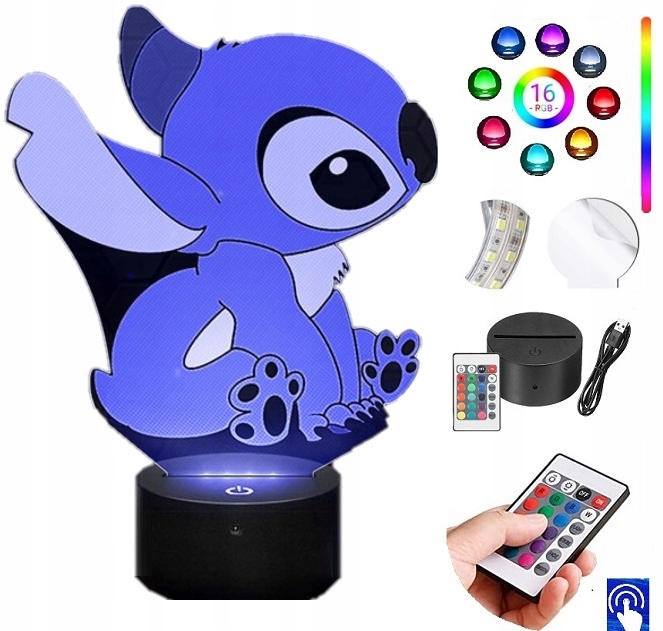 

Lampka Nocna Lilo i Stich Baby 16 Kol. Led Plexido