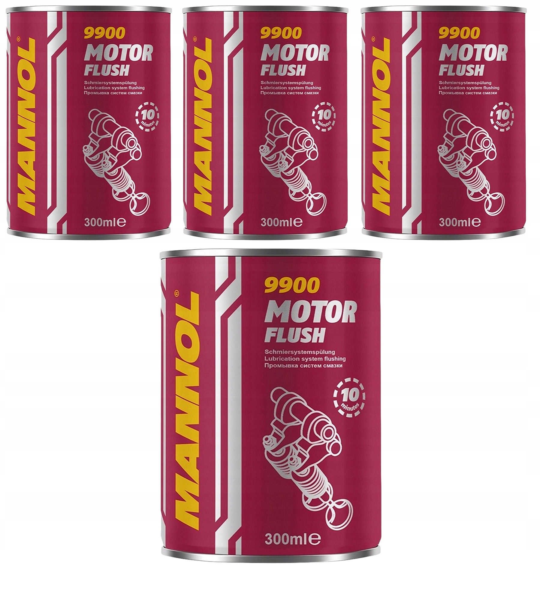 Zestaw 4x Mannol Motor 300ml środek do płukania silnika benzyna diesel