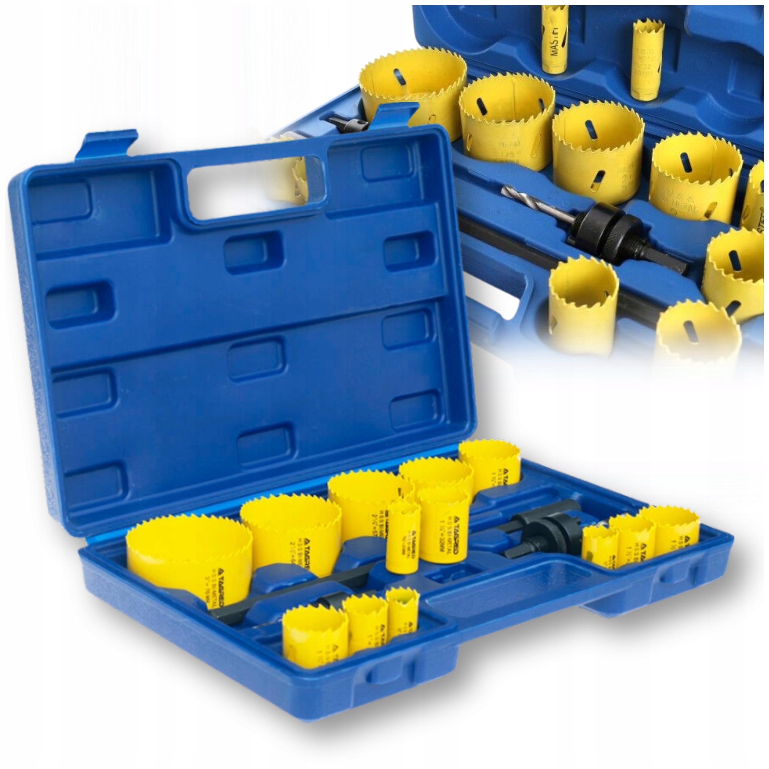 Otwornice Bimetal Do Metalu I Drewna 17 El. Frezy Ostre Solidne Hss Walizka