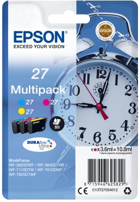 Atrament Epson Multipack 3-farebný "Budík" 27 DURABrite Ultra Ink…