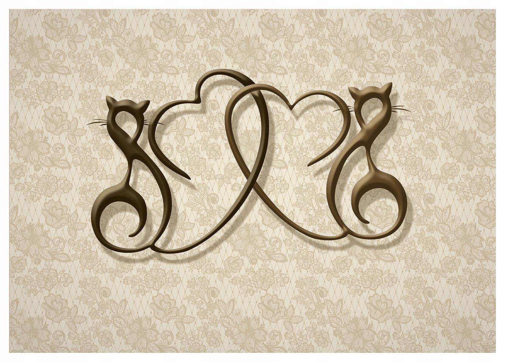 Fototapeta Mačky láska srdce elegantné 368x254 elegantné jemné lepidlo