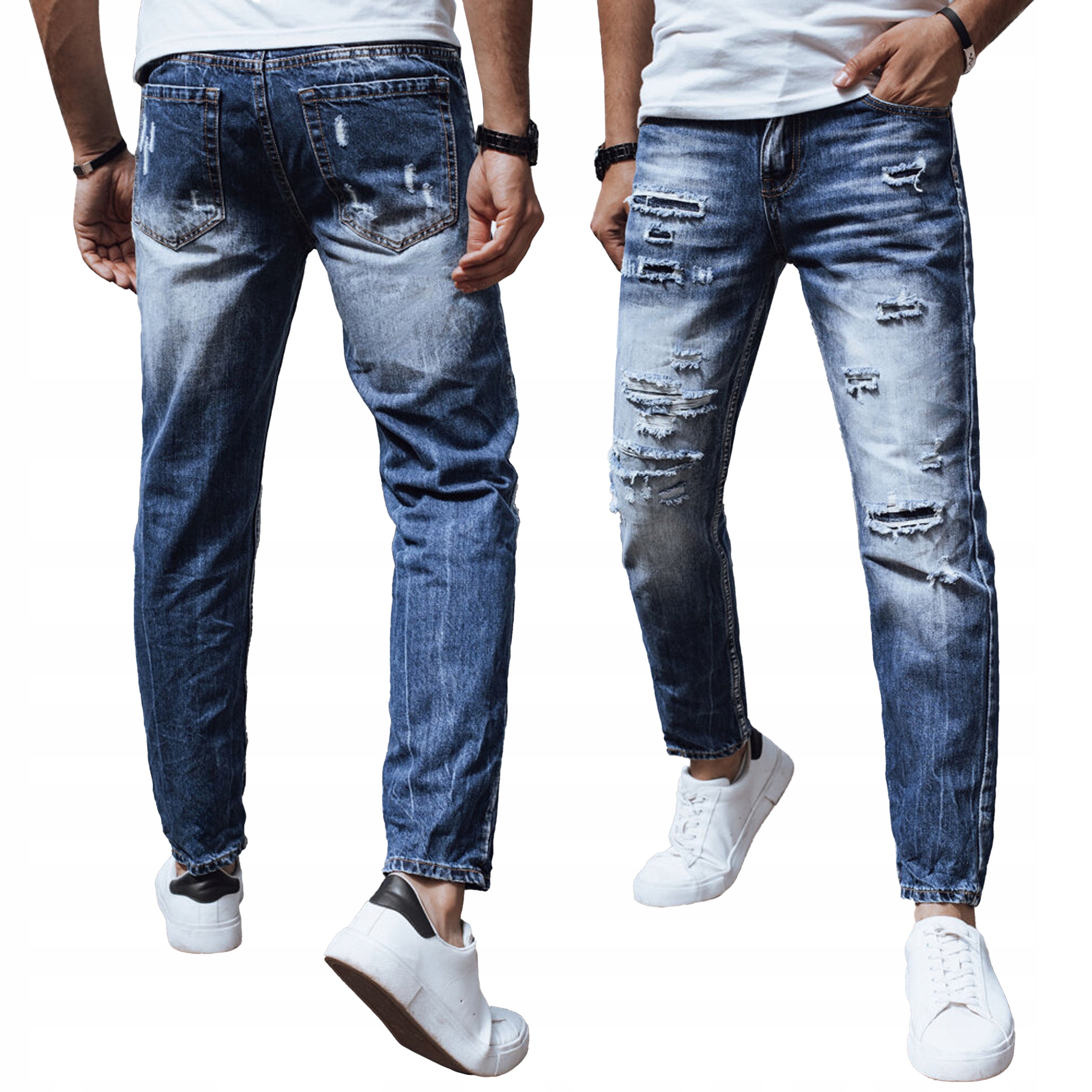 Męskie Spodnie Jeansowe Niebieskie ux4349 32