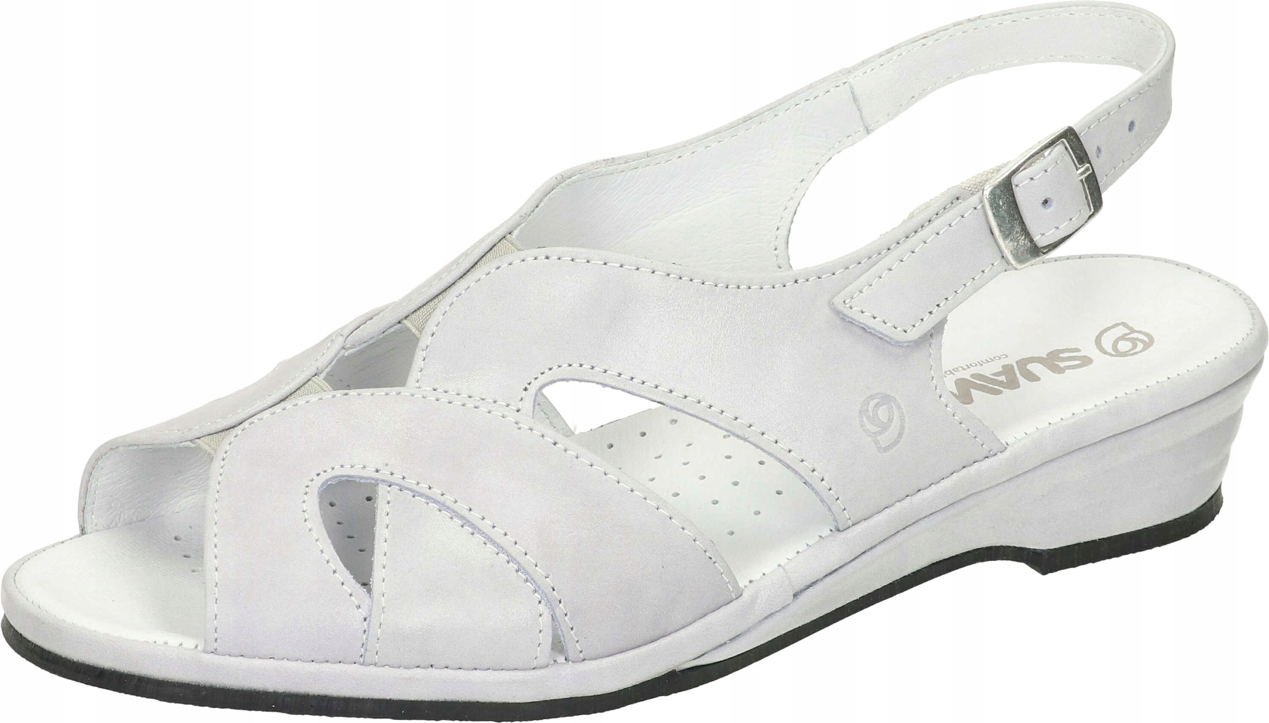 Pohodlné světle šedé sandály Suave 710112-91 r41