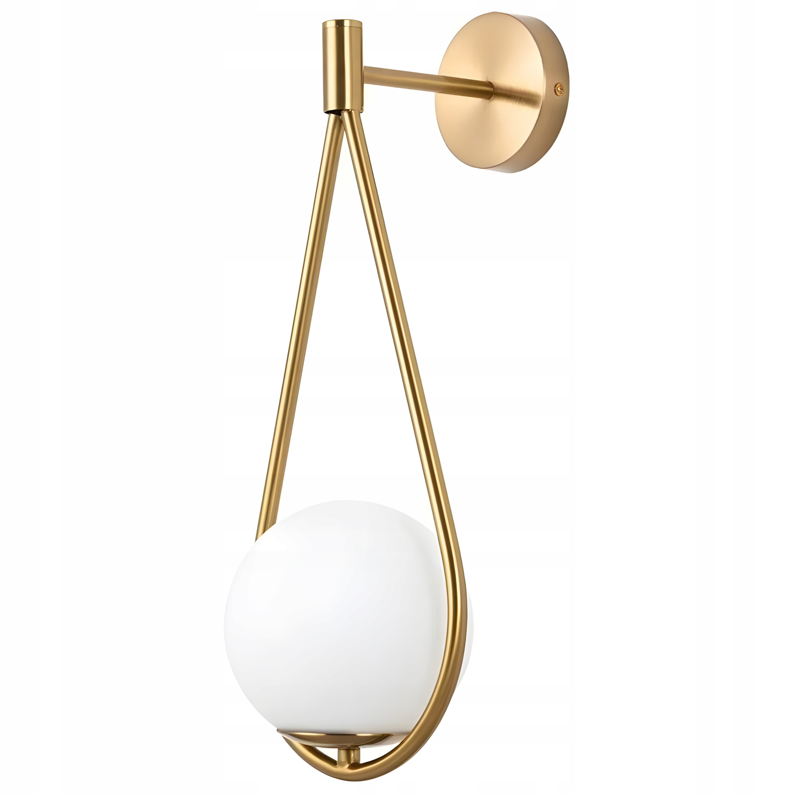 Kinkiet Złoty Glamour Mleczny Klosz Do Salonu Sypialni Duży 50CM Toolight