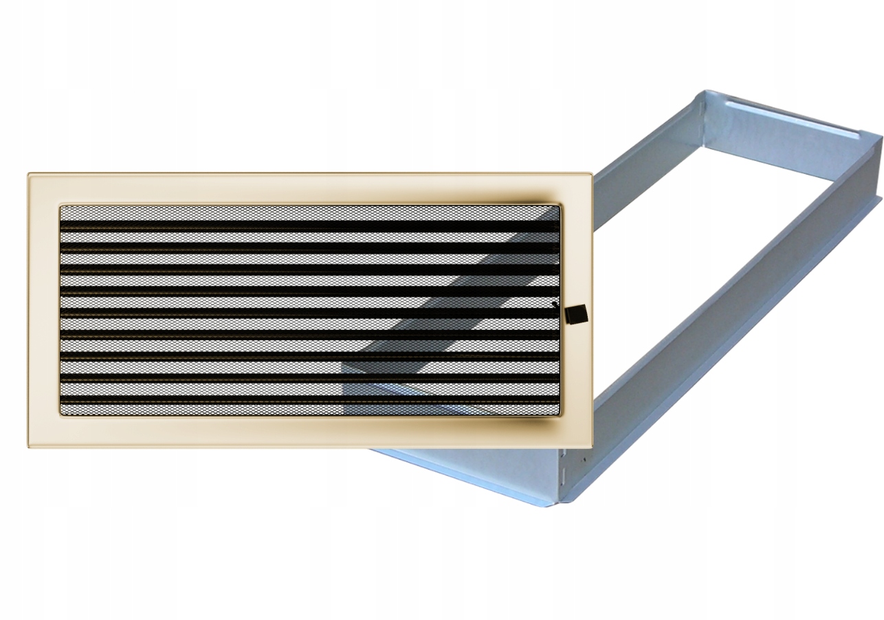 KRATKA KOMINKOWA ŻALUZJA 22X45 POZŁACANA KIESZEŃ