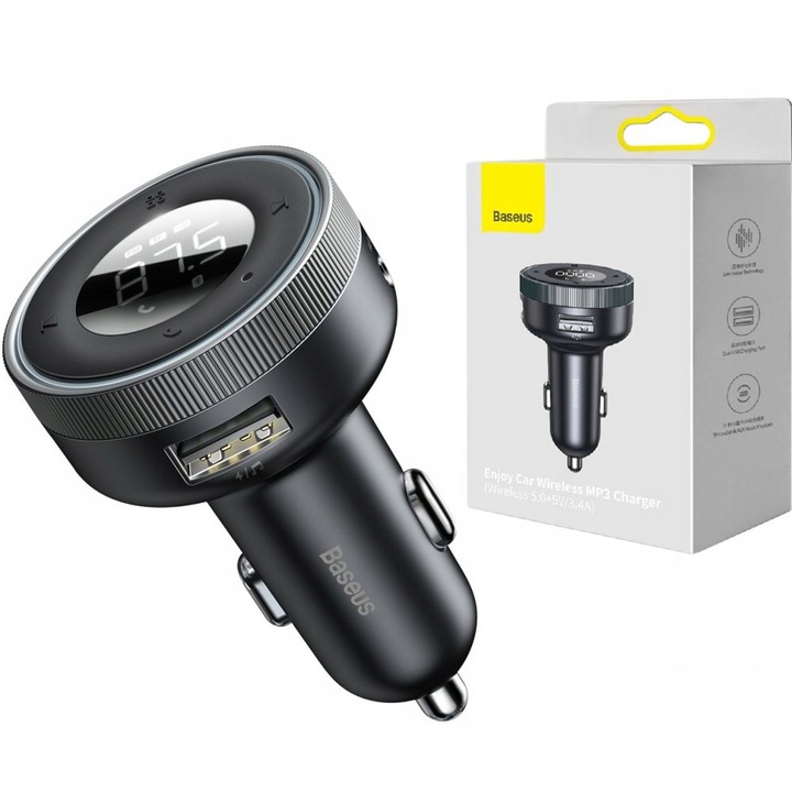 

Baseus Transmiter Fm Bluetooth 5.0 microSD Aux