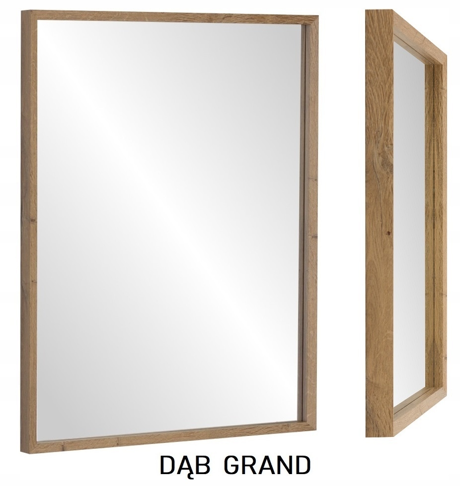 HIT! Lustro 80x60 wąska KASETONOWA rama BIAŁA Wykonanie gotowe