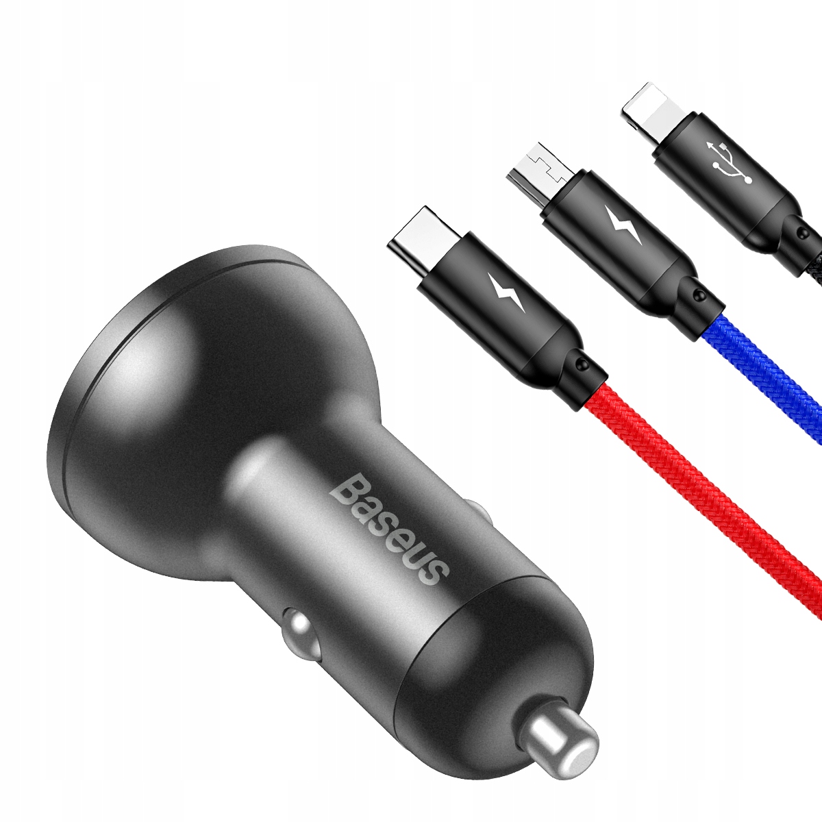 BASEUS ŁADOWARKA SAMOCHODOWA ZASILACZ DO TELEFONU 2X USB 24W LED 4.8A Kod producenta TZCCBX-0G