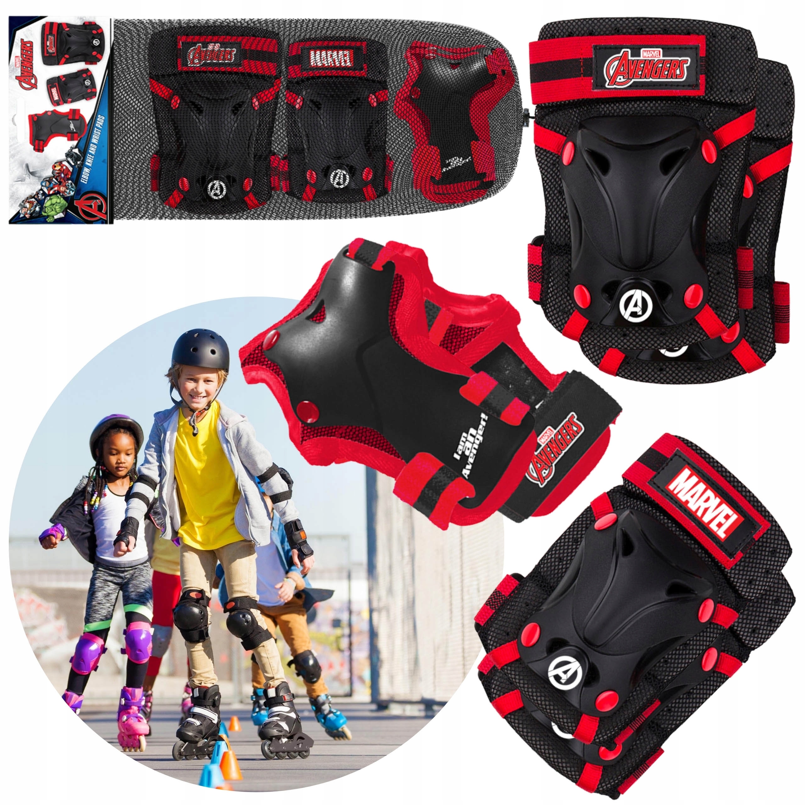 Marvel Avengers Ochraniacze dla dzieci na rolki, rower, hulajnogę Zestaw
