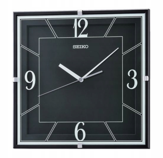 Elegantné Štvorcové Čierne Japonské Hodiny Seiko QXA821K 30 cm Nie Tyka
