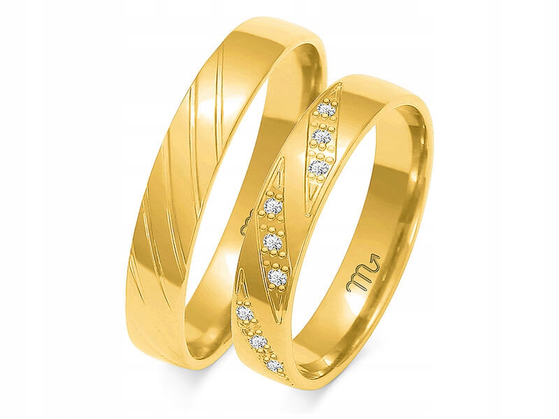 

Złota obrączka z diamentami ślubna 333 r 20 21 22