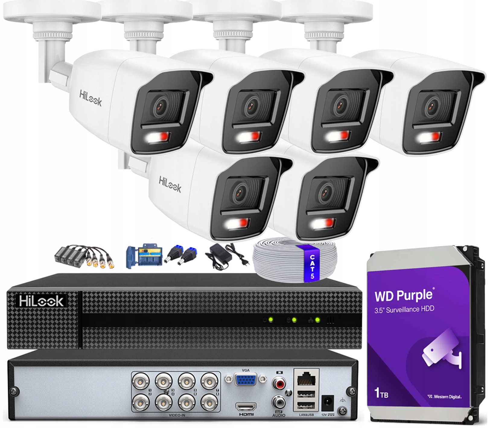 Monitorovací sada 6 kamer 5Mpx TVICAM-B5M-20DL Aplikace detekce zvuku