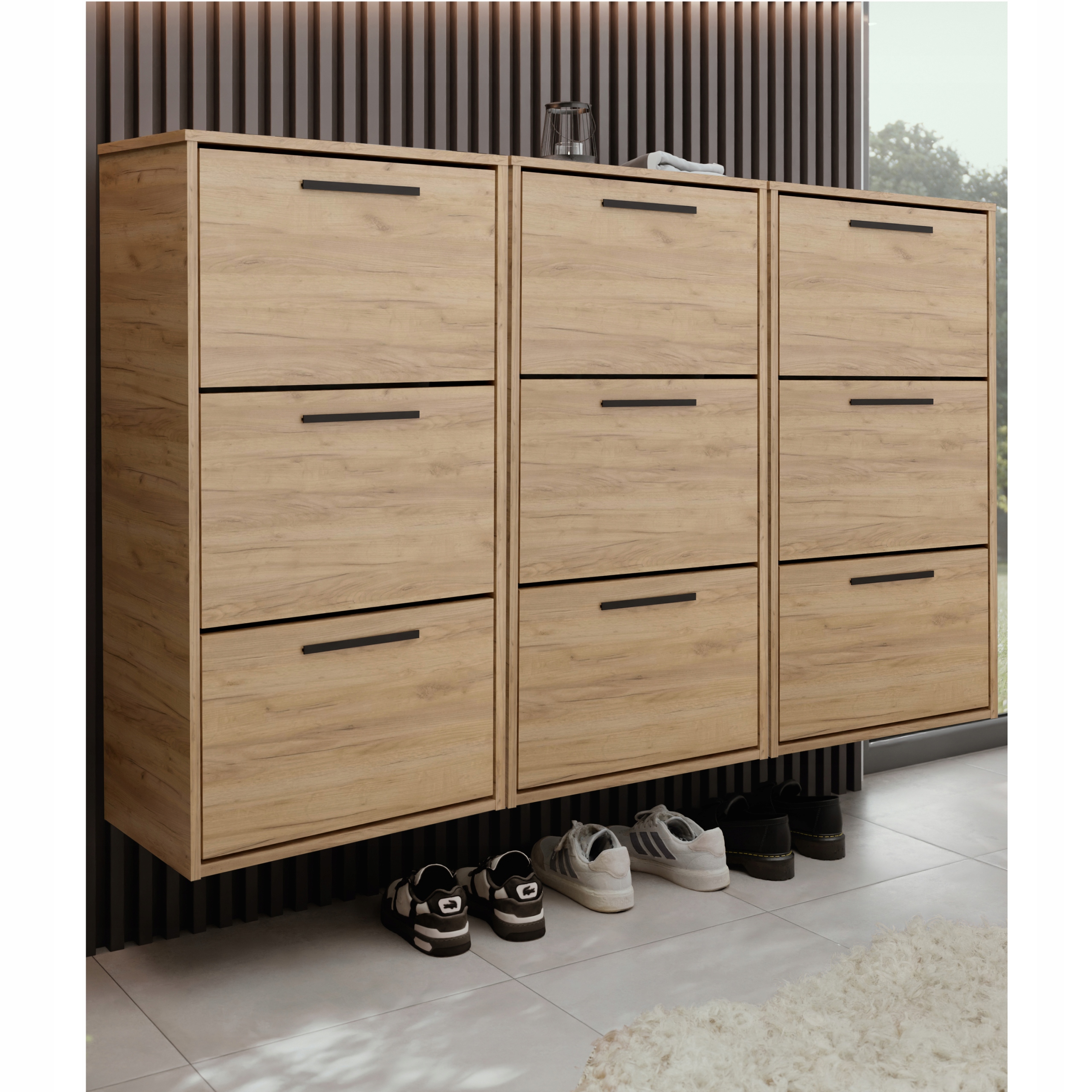 Botník s výklopným závěsem Jasper X3 dub craft zlatý