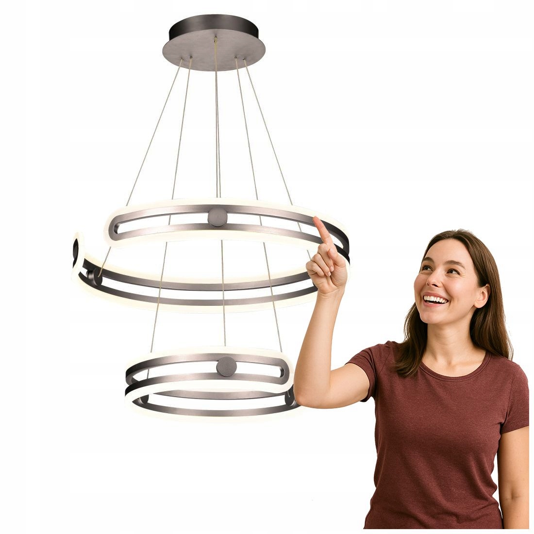 Nowoczesna Lampa Wisząca Kiara Kawowy Led Italux