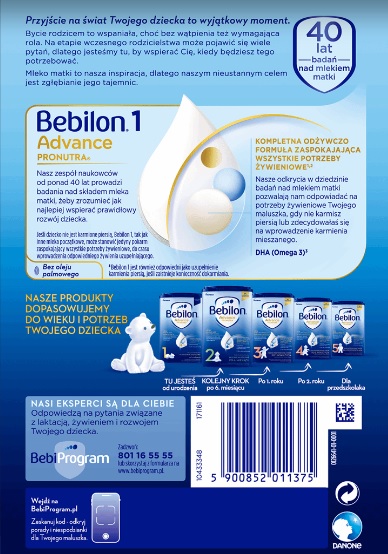 Bebilon 1 Pronutra Advance 350g - 0 - 6 msc MLEKO Marka Bebilon