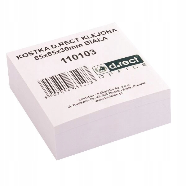 

Kostka Biurowa Biała Klejona 85x85x30mmD.RECT 1szt