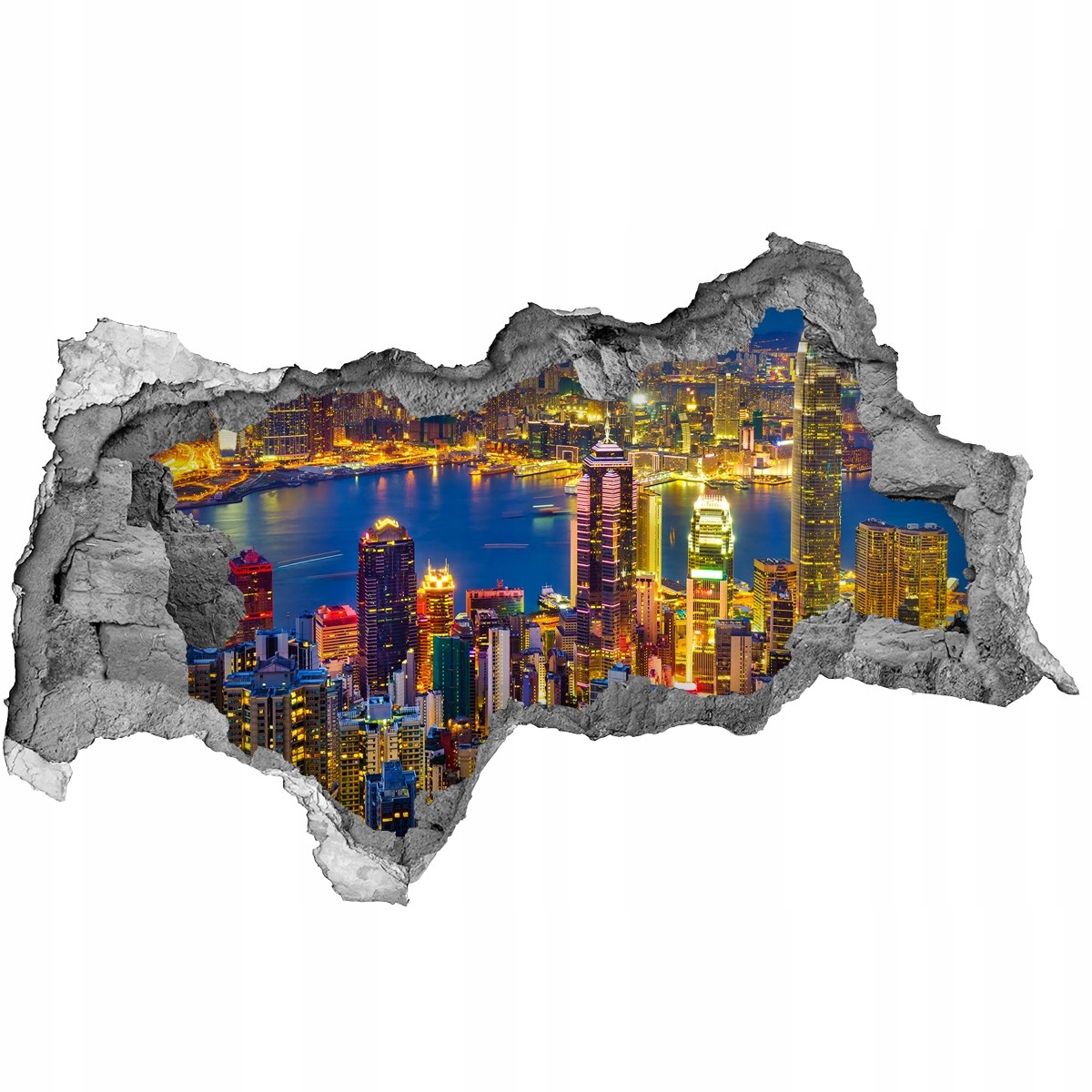 

Fototapeta dziura na ścianę 3d Hongkong nocą 95x73