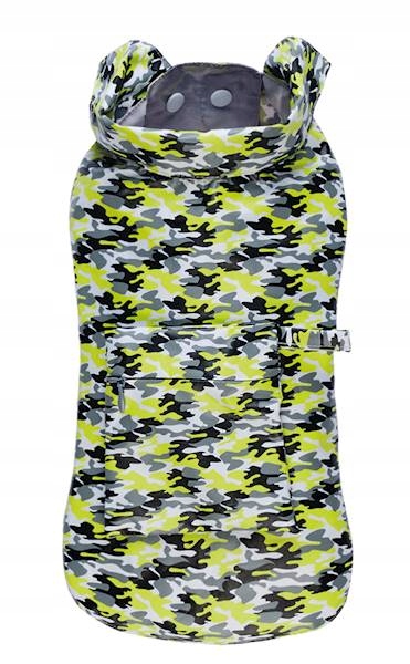 Levně Bunda pro psa Croci proti dešti Maskáčový s kapsou 35 cm