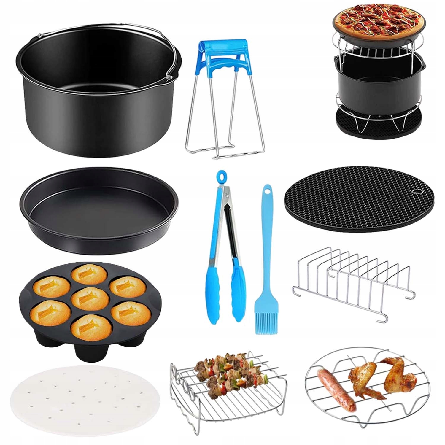 Akcesoria K Horkovzdušné Fritéze 8" Odolné Vůči Teplotám 11 Ks