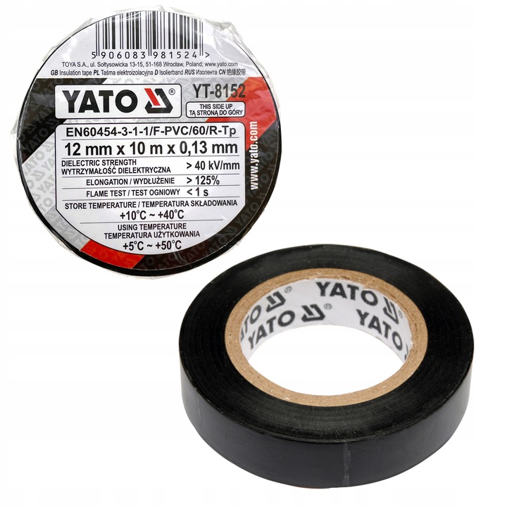 

Yato Taśma Izolacyjna Czarna 12MM 10M YT-8152 0.13