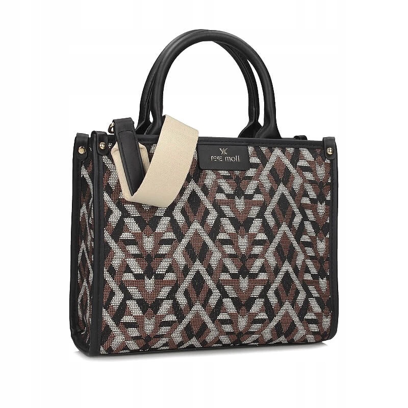 Exkluzivní kabelka do ruky Pepe moll 242421 geometrický vzor 100% vegan