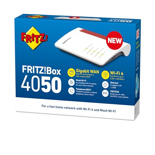 AVM FRITZBOX 4050 Router WLAN 6 Dual Band 3000 Mbit/s VPN VOIP DECT — miniatura 2