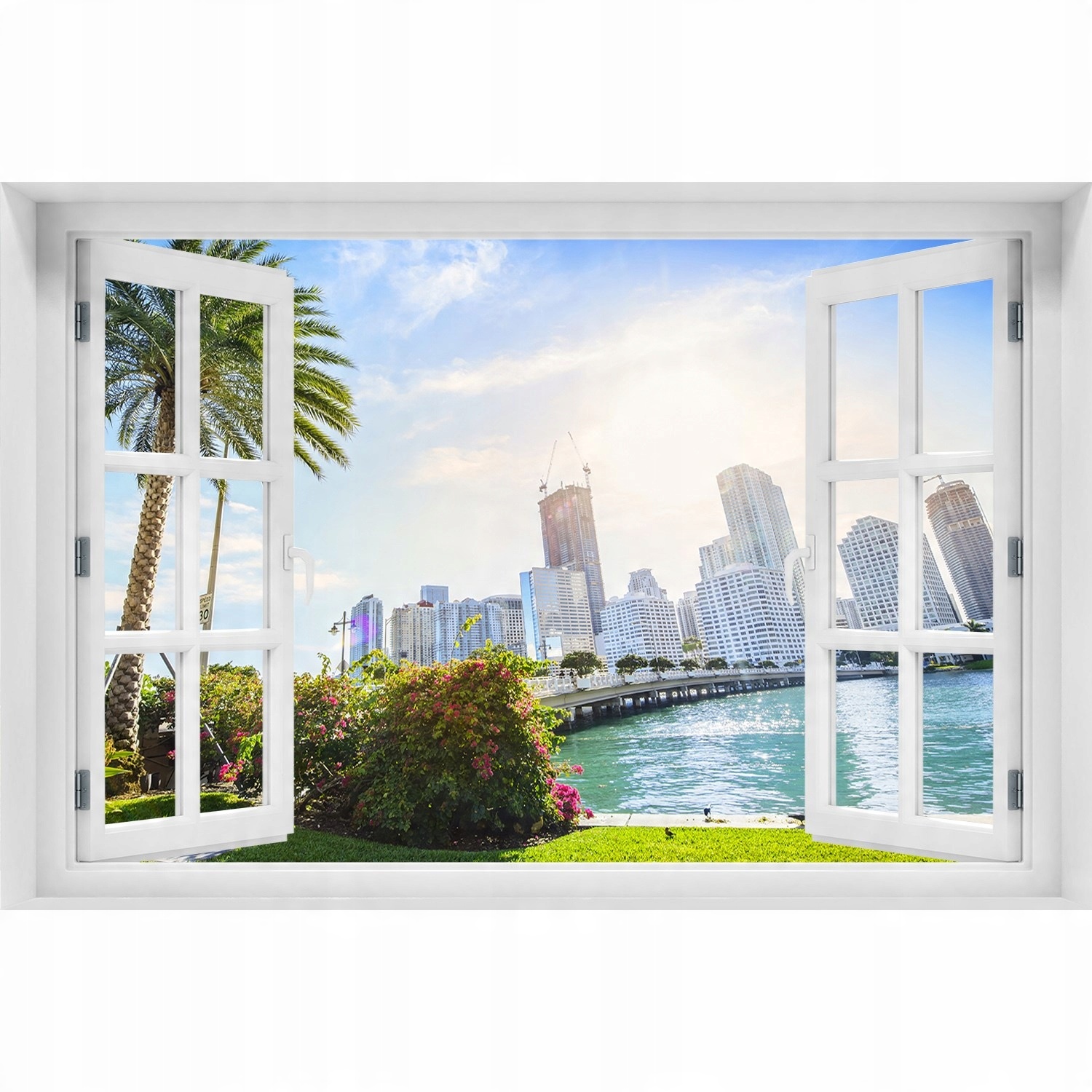 

Naklejka na ścianę 3D Okno widok Miami Usa 90x60