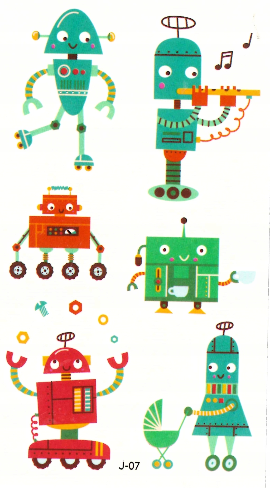 

Tatuaże zmywalne dla dzieci Roboty J07