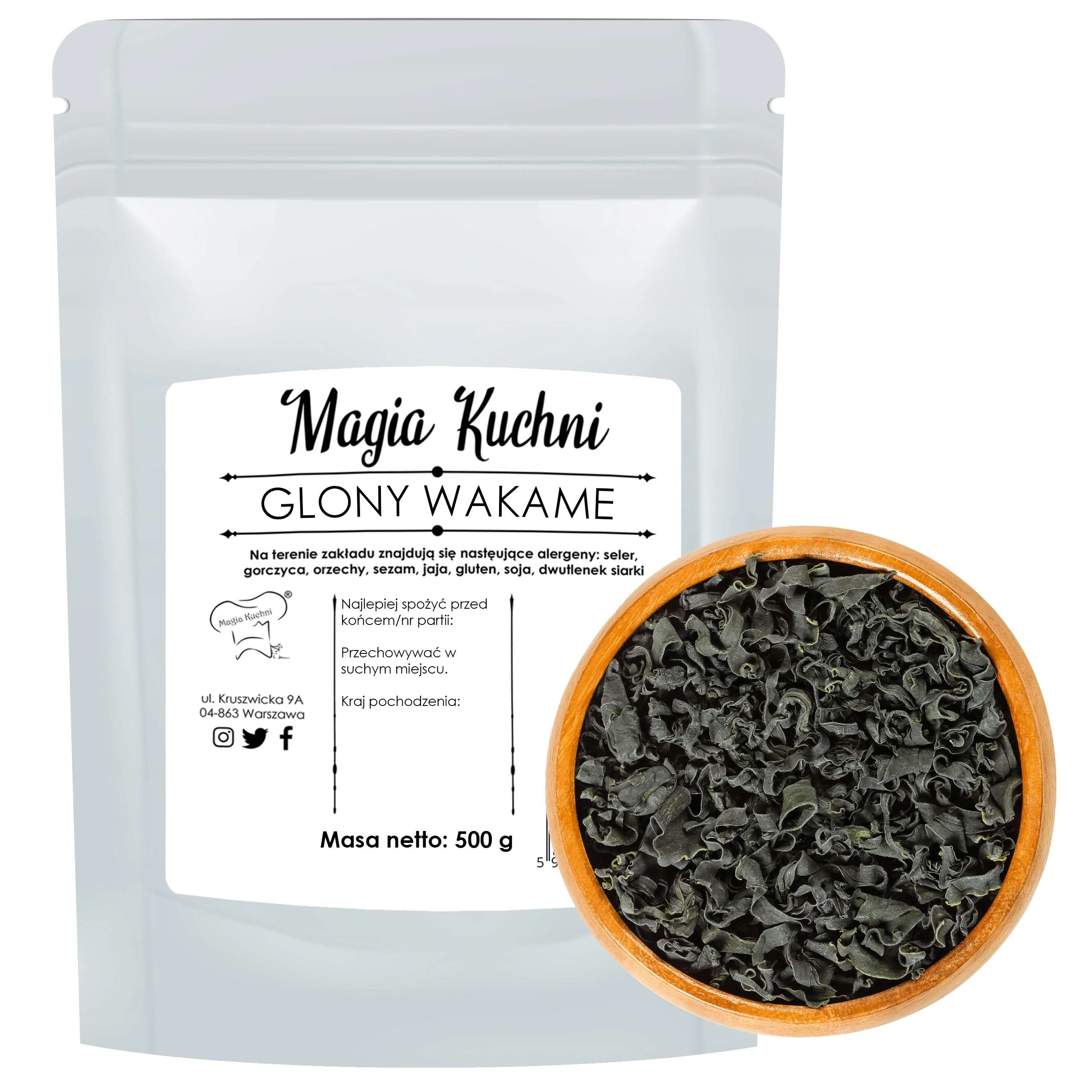 Levně Řasy Wakame 500g x 2 mořské řasy sušené mořské řasy