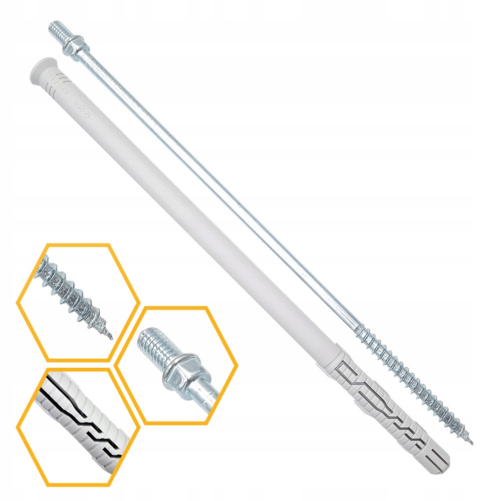 KOŁKI ROZPOROWE RAMOWE WKRĘT DWUGWINT 12x260 1szt Kod producenta KPD-12260(1)