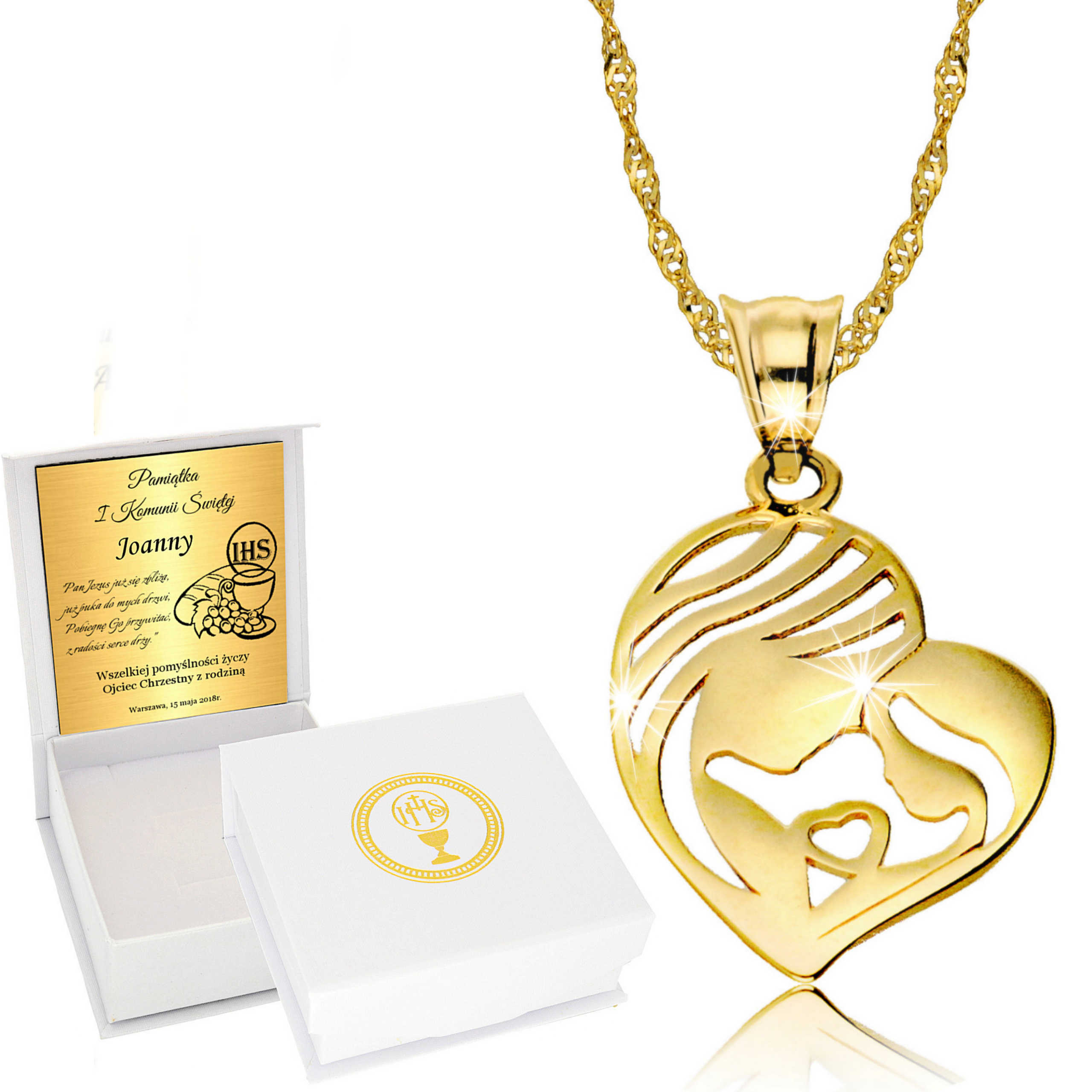 

Złoty Łańcuszek 333 Medalik Złoto Chrzest Komunia