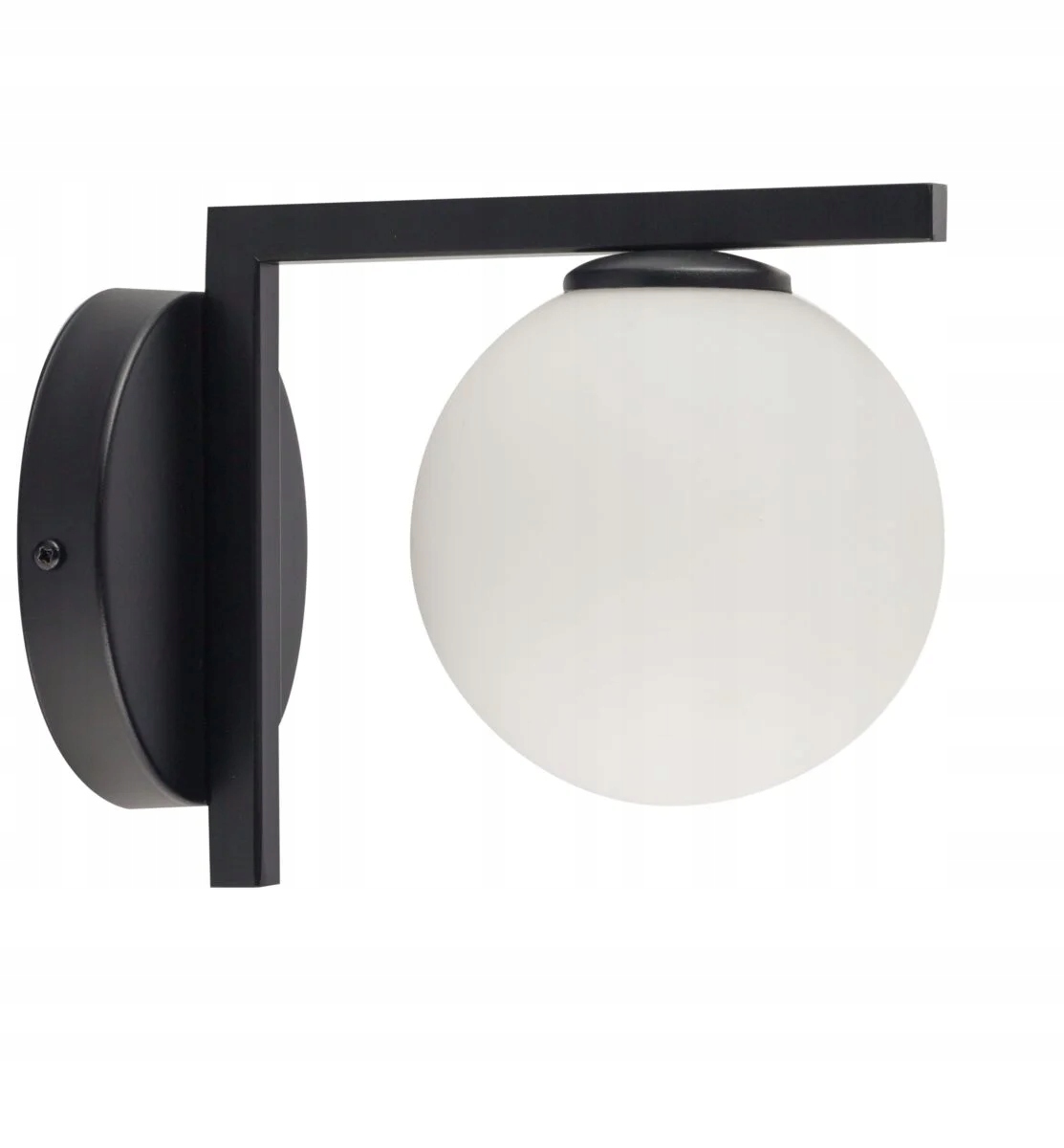 Moderní černá dekorativní nástěnná lampa s bílou koulí do obývacího pokoje Sigma