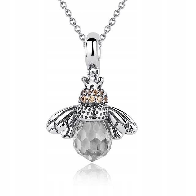 Stříbrný rhodiovaný náhrdelník Ag 925 Včela se zirkony IM0100523NS
