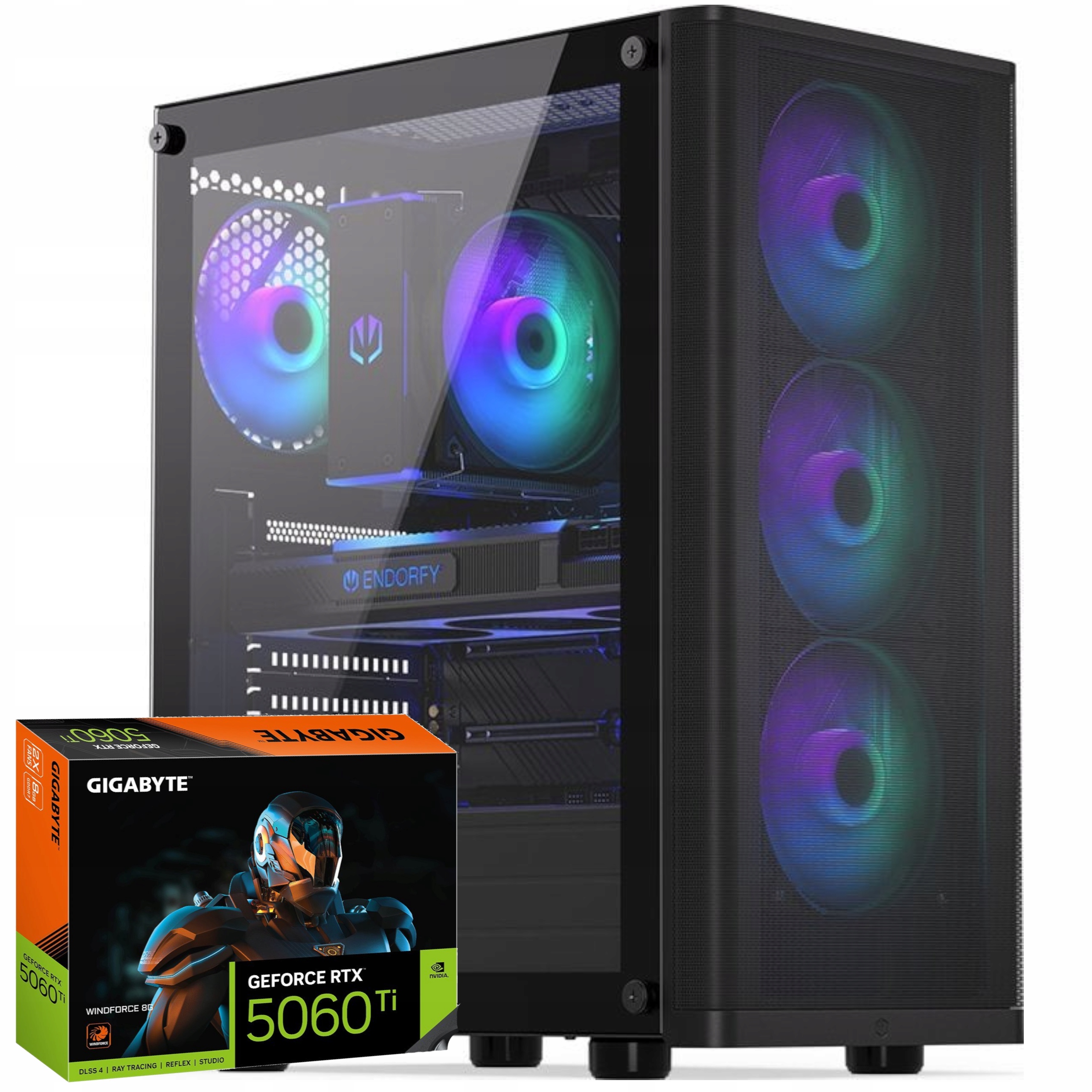 Komputer Pc Mocny Do Gier RTX5060Ti l Ryzen 7 7700 l 64GB DDR5 l 2TB Ssd