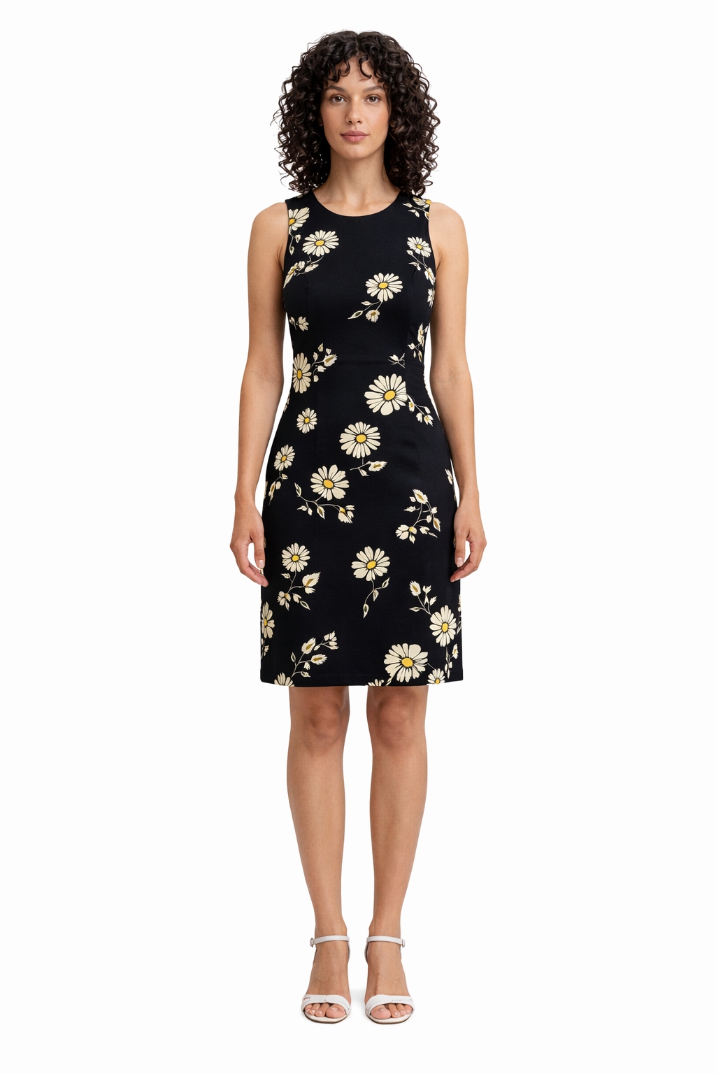 Desigual Černé Šaty Mini S Květinami A Bez Rukávů Dámské M I3C