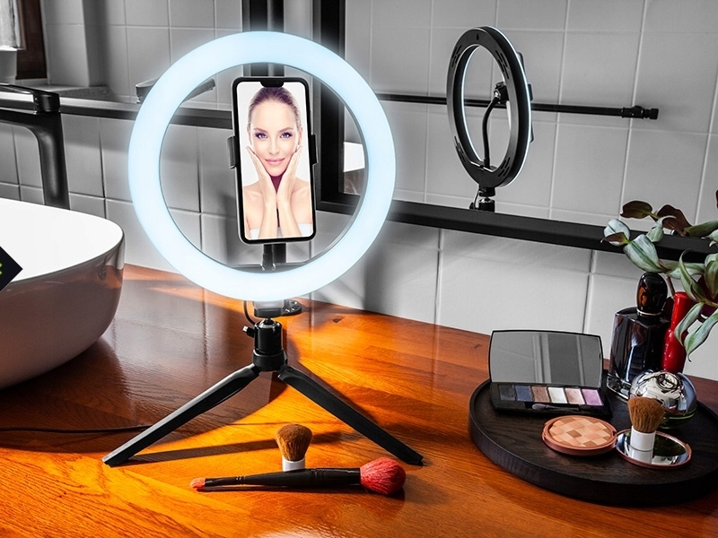 Lampa pierścieniowa RING 26cm z mini statywem Moc żarówki/świetlówki 13 W