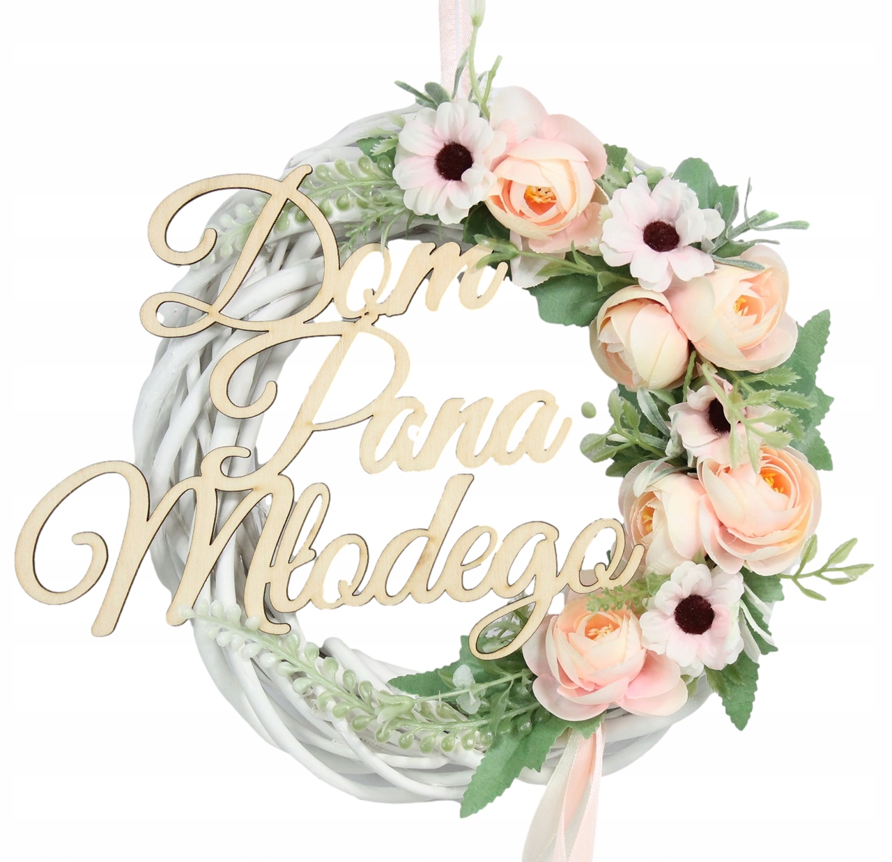 

Wianek dekoracja na drzwi Dom Pana Młodego Pudrowy