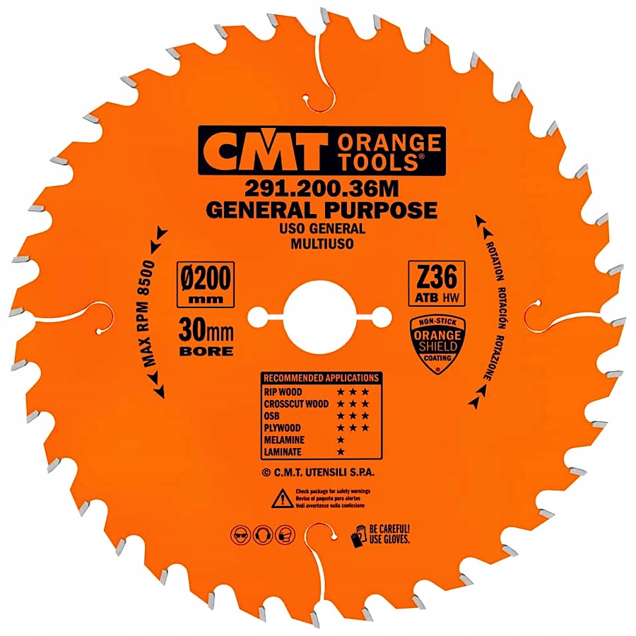 

Cmt Piła tarczowa do drewna sklejki 200x30mm 36z
