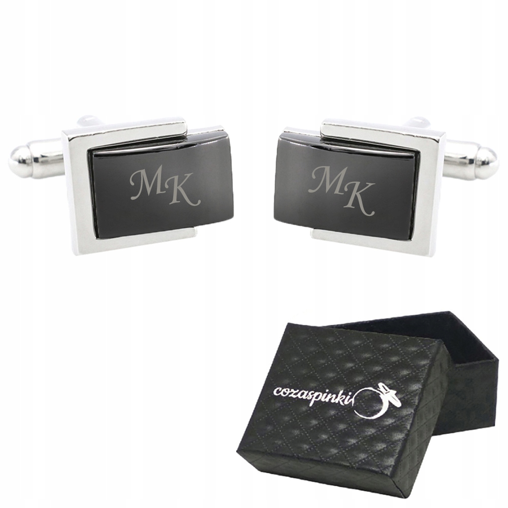 Spinki do mankietów INICJAŁY eleganckie ŚLUB